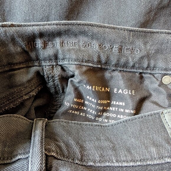 American Eagle Outfitters Highest Rise 90's Boyfriend Jeans in Washed Black - Picture 4 of 6